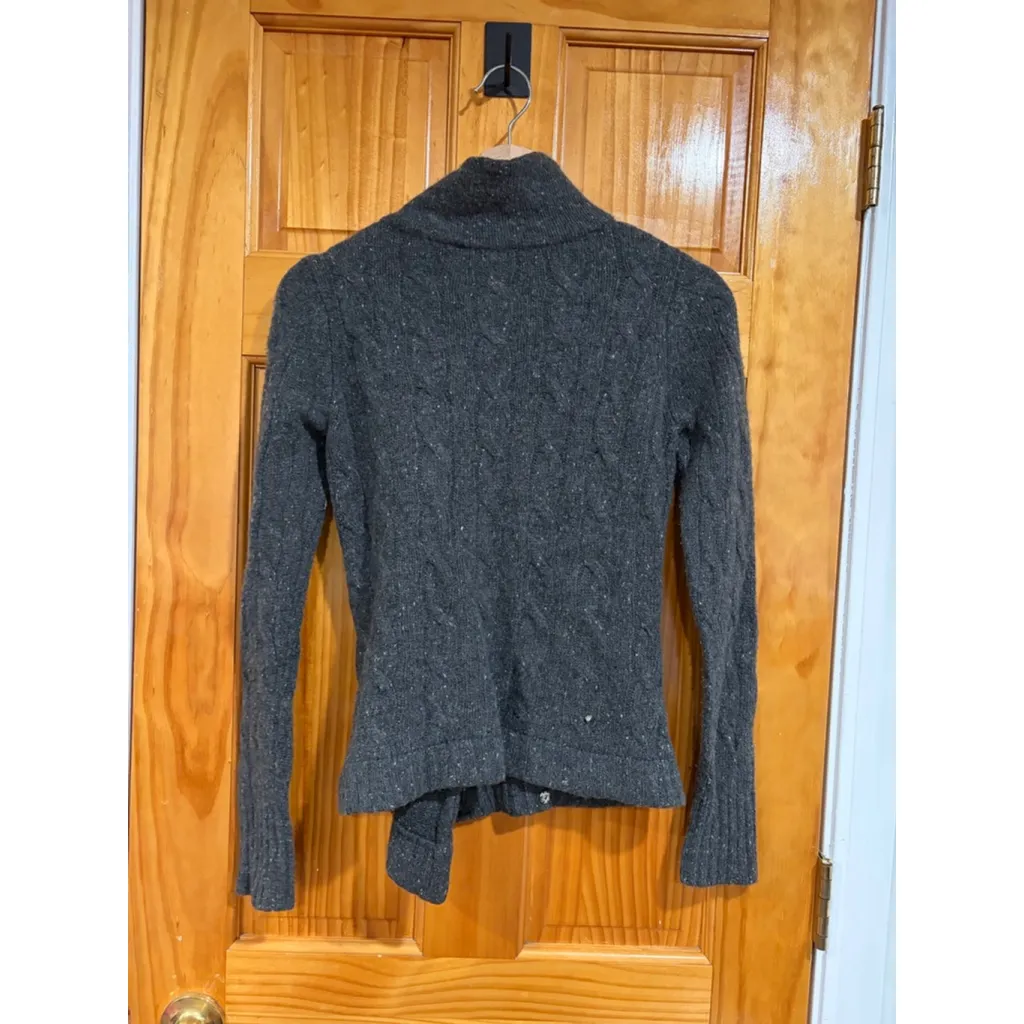 Autumn Cashmere Asymmetrical Zip Gray Knit Sweater Jacket Moto Style - Image 6