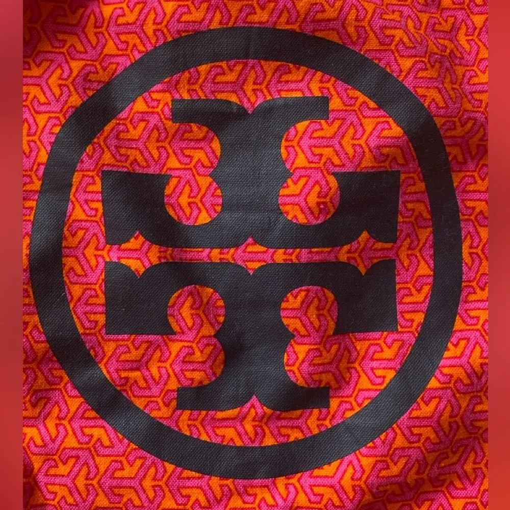 Tory Burch Logo Coral Navy Dust Bag for Purse - Image 3