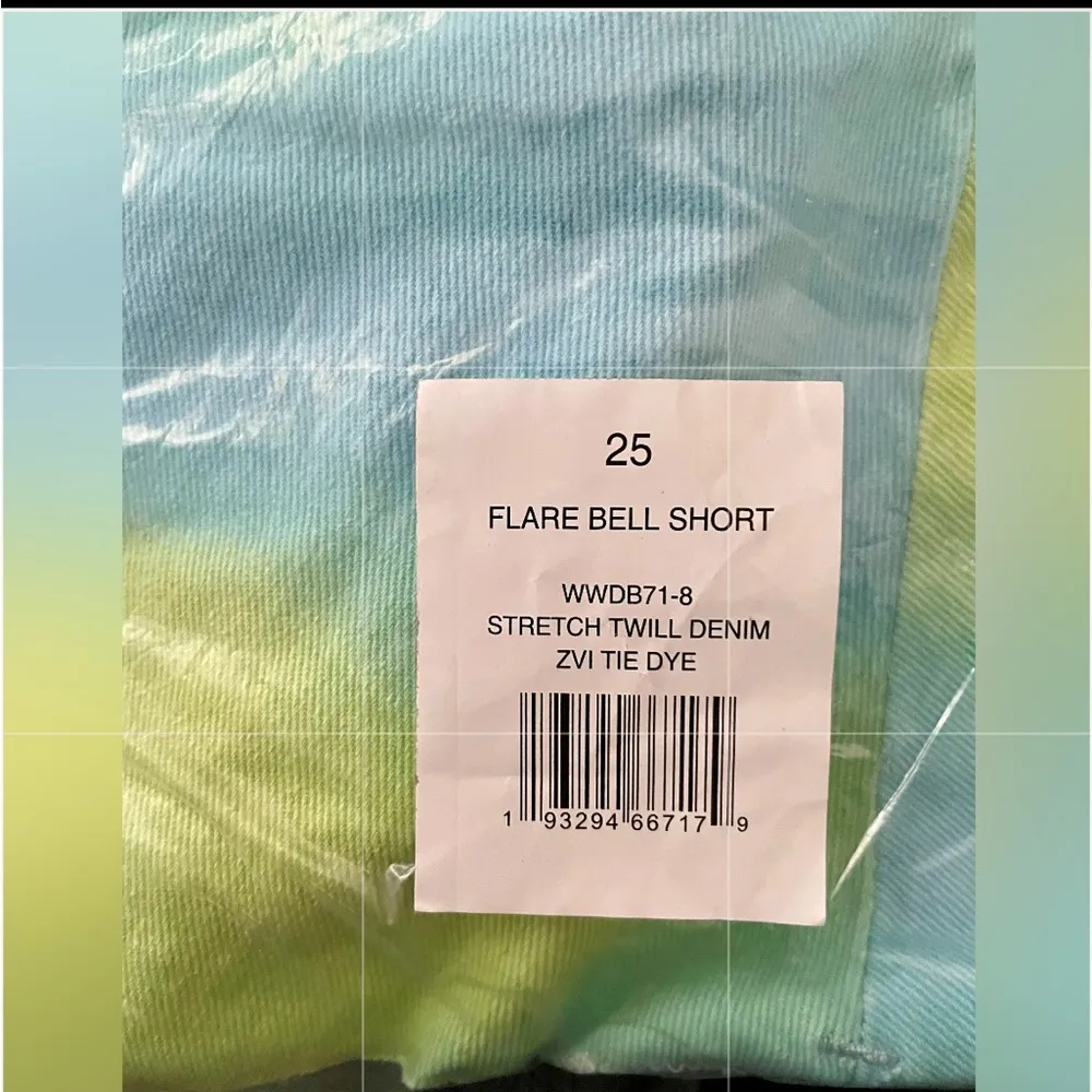 NWT | WeWoreWhat Flare Bell Short | ZVI Tie-Dye | Women’s Size 25 - Image 9