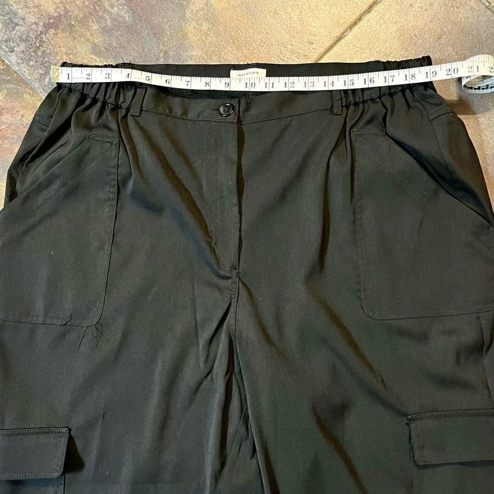 Max Studio Black Dress Twill Cargo Pants 2X - Image 2