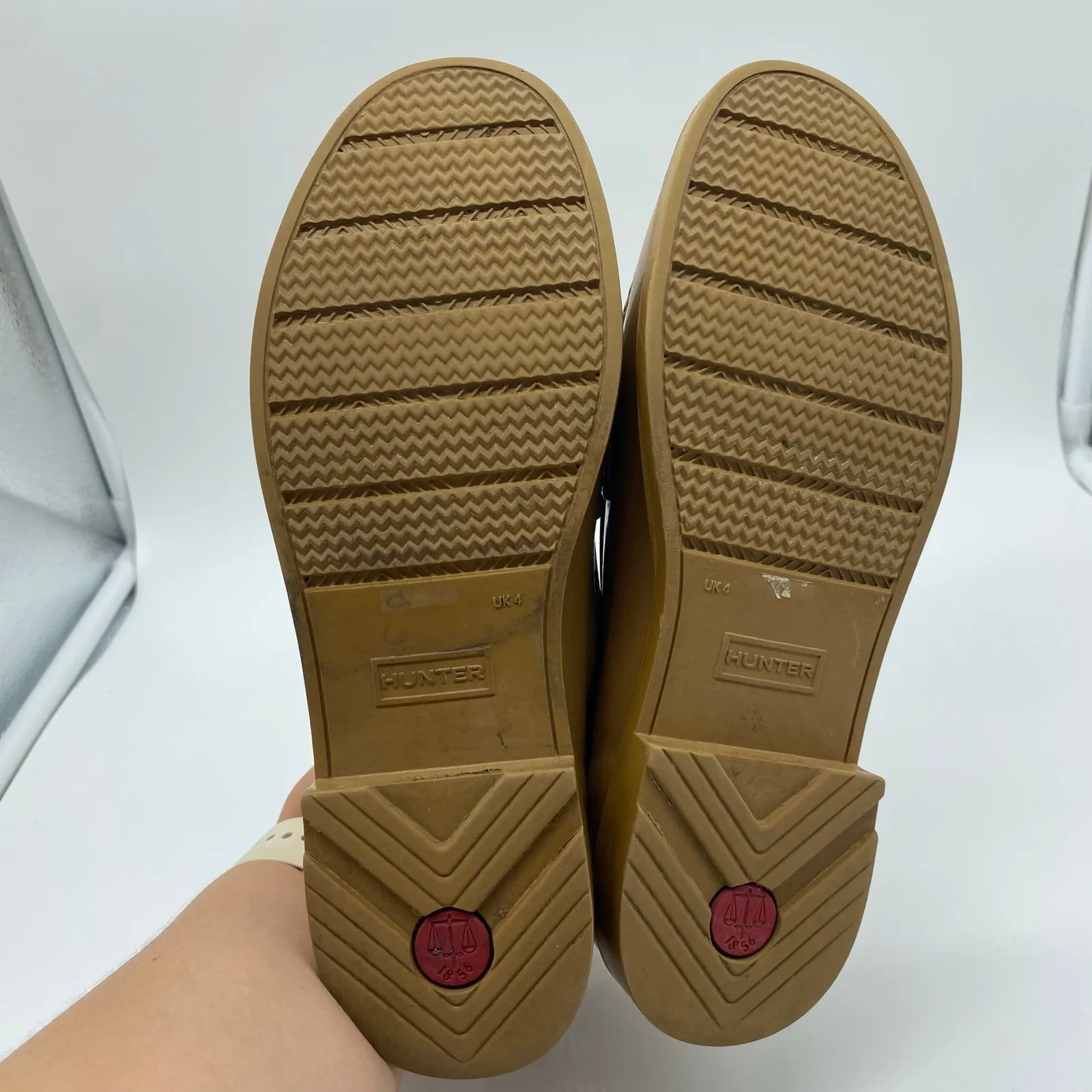 Hunter Tan Brown Rubber Loafer Shoes Waterproof Preppy London Women's size 6 - Image 7