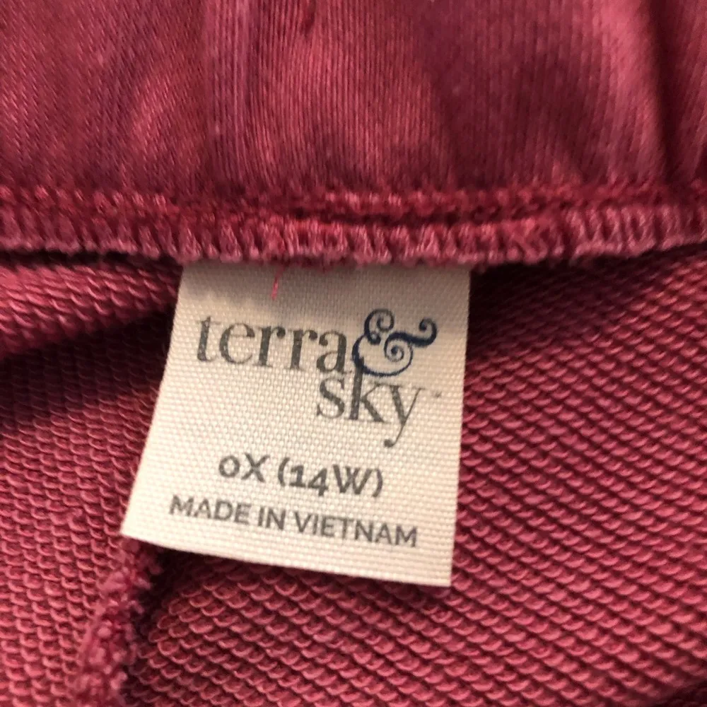 TERRA & SKY Leisure Terry Shorts Size 0X 14W Pockets Dusky Rose Womens New - Image 5