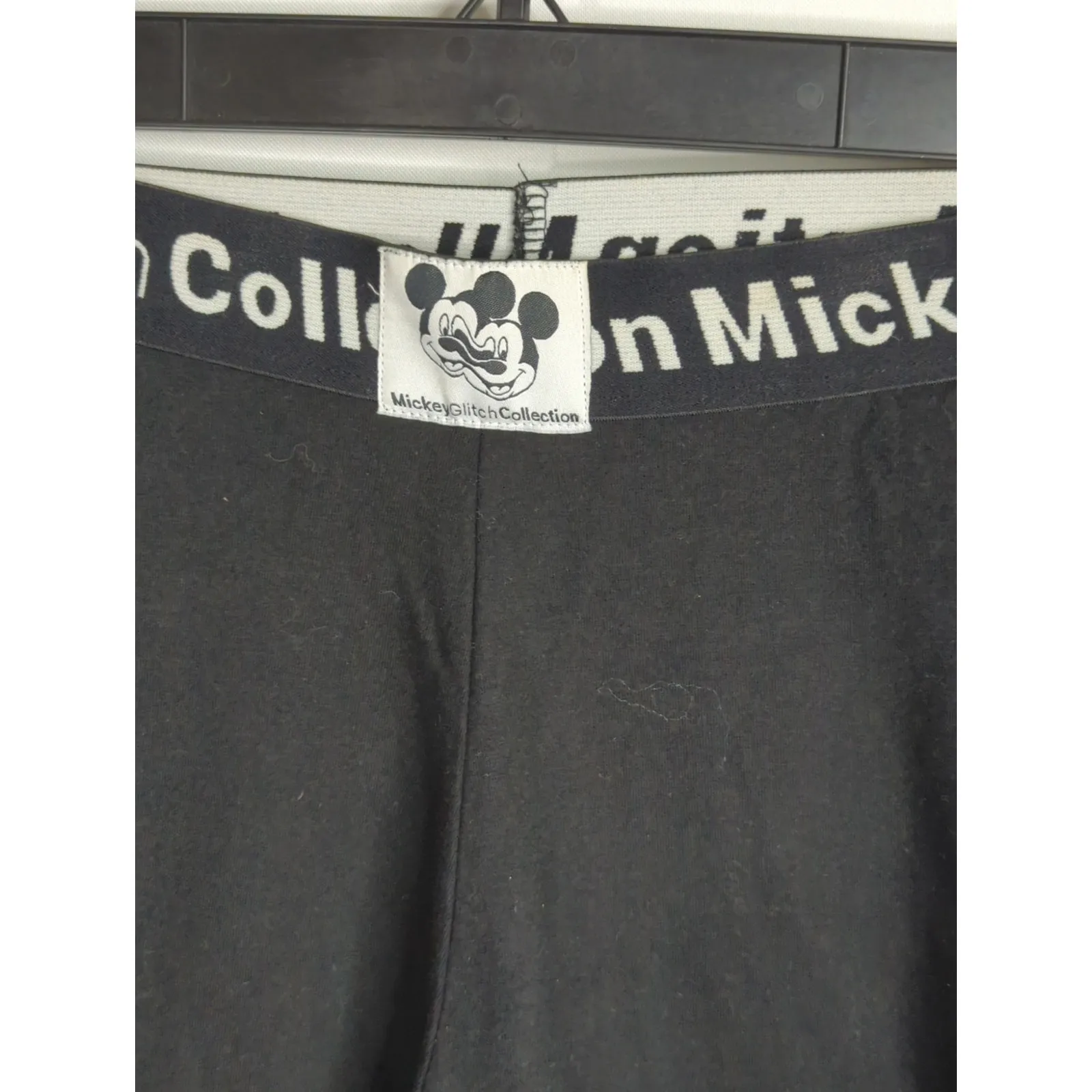 Zara Mickey Glitch Collection Black & White Biker Shorts Women's Large Atheisure - Image 3