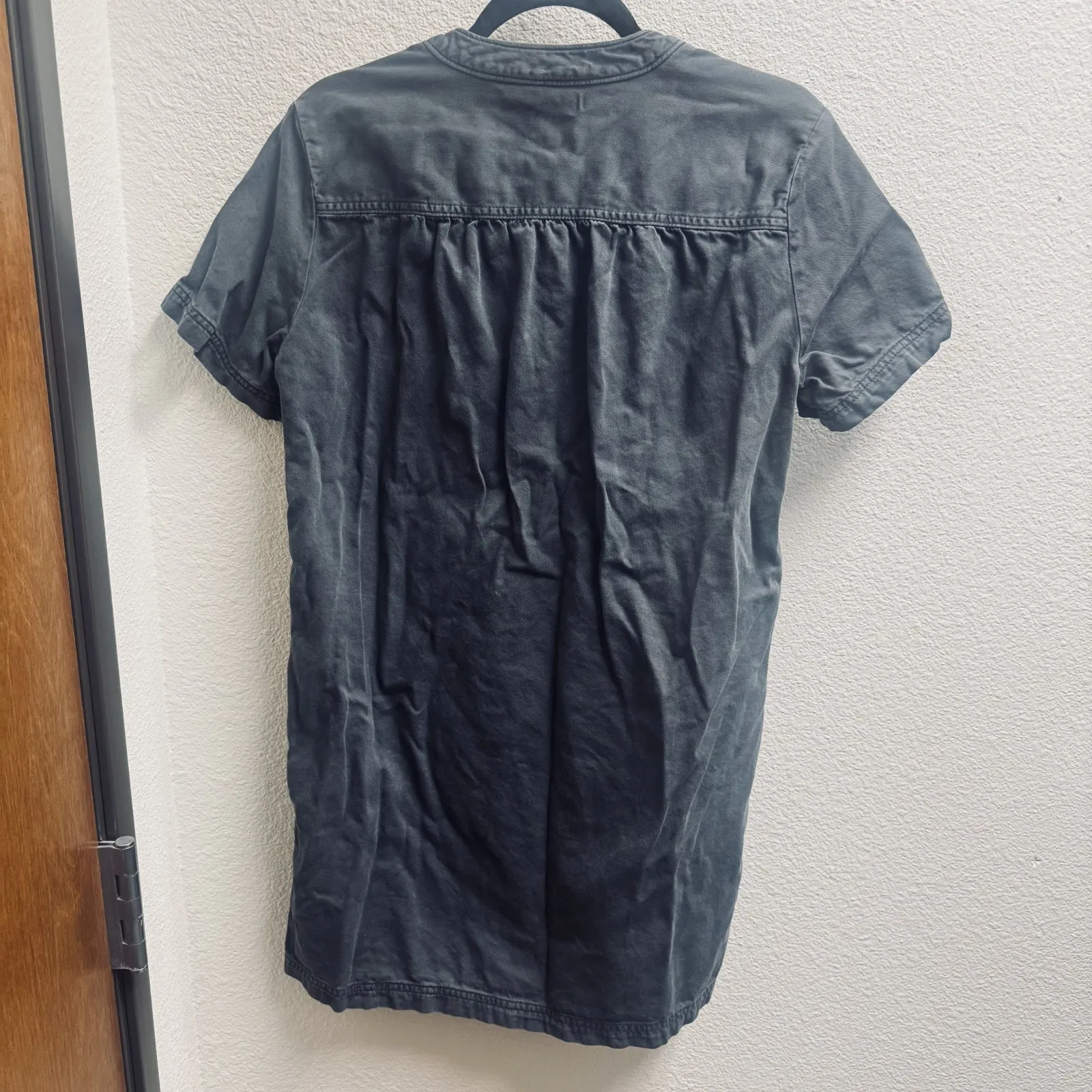 Gap Grey Shirt Dress sz XS canvas utility minimalist office cotton shift - Image 7