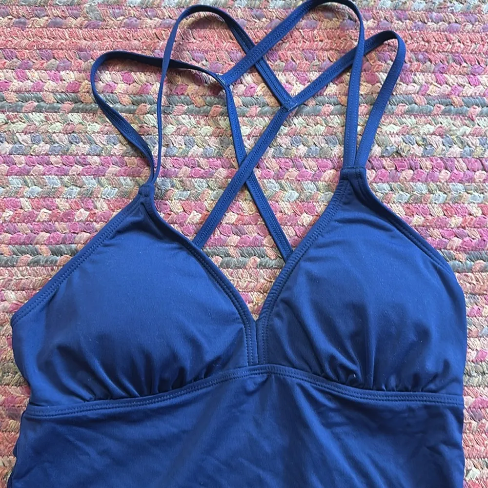 Athleta  NAVY BLUE STRAPPY TANKINI SWIM TOP - Image 2
