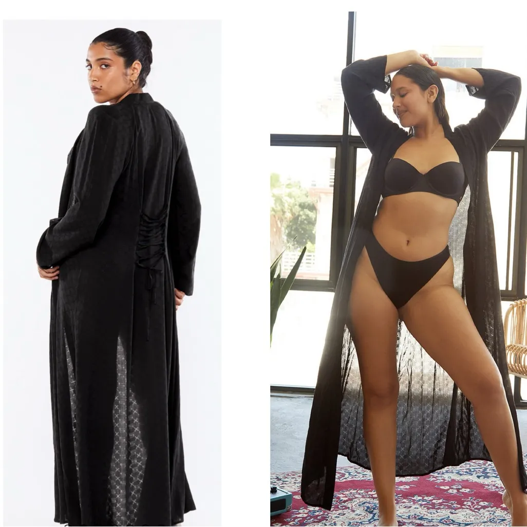 SAVAGE x FENTY woven Jacquard Robe‎ Black - Image 2