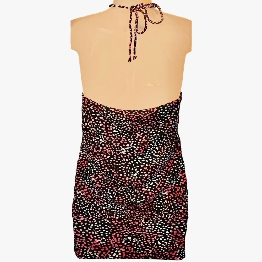 Guess Black & Pink Built-in Bra Halter Top Size M - Image 4