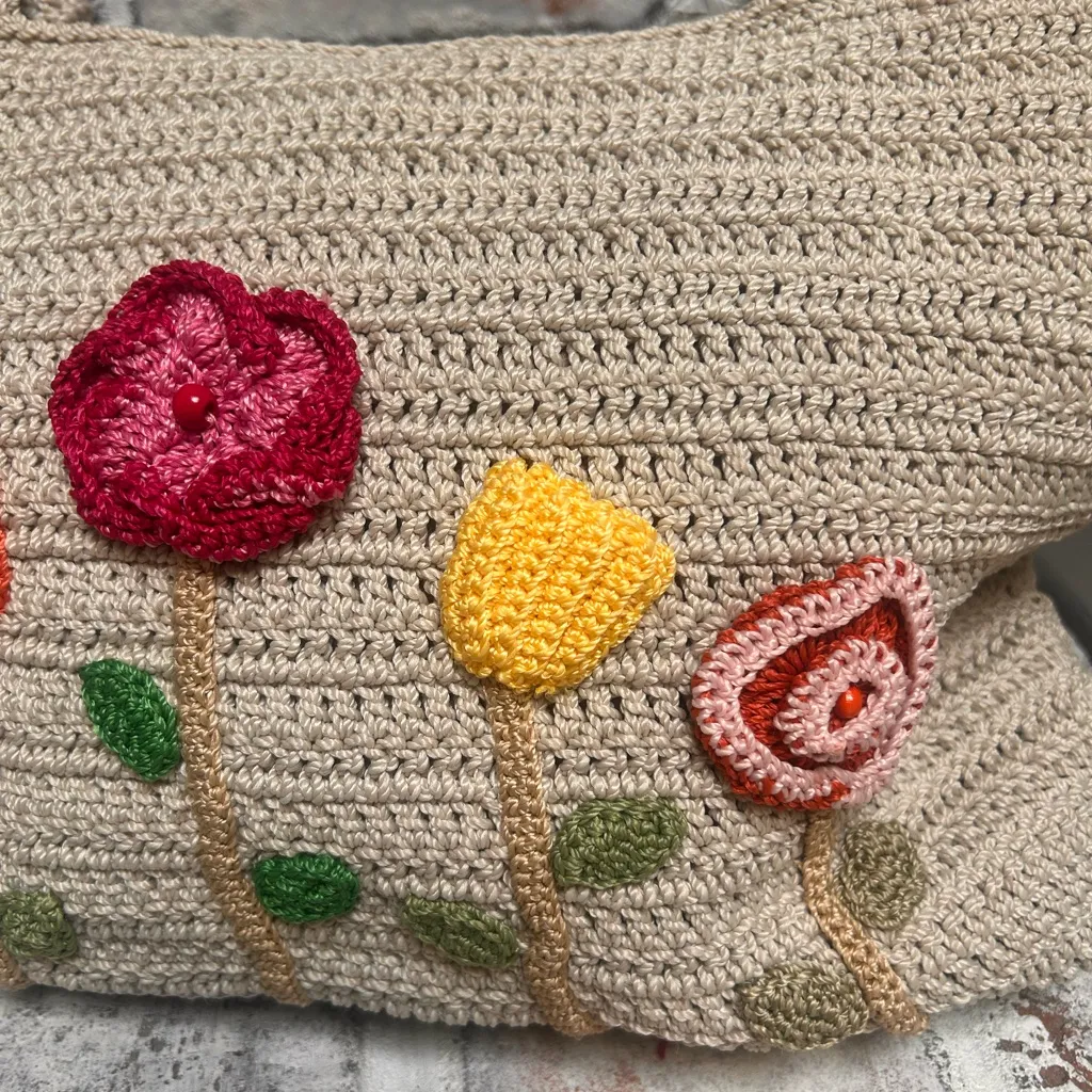 The Sak Crafted Classics Crochet Carryall Tote with floral embroidery - Image 3