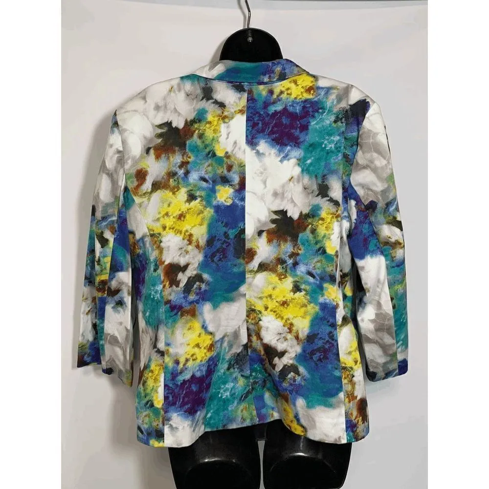 Elementz  Womens Blazer Jacket Collar Multicolor XL - Image 3