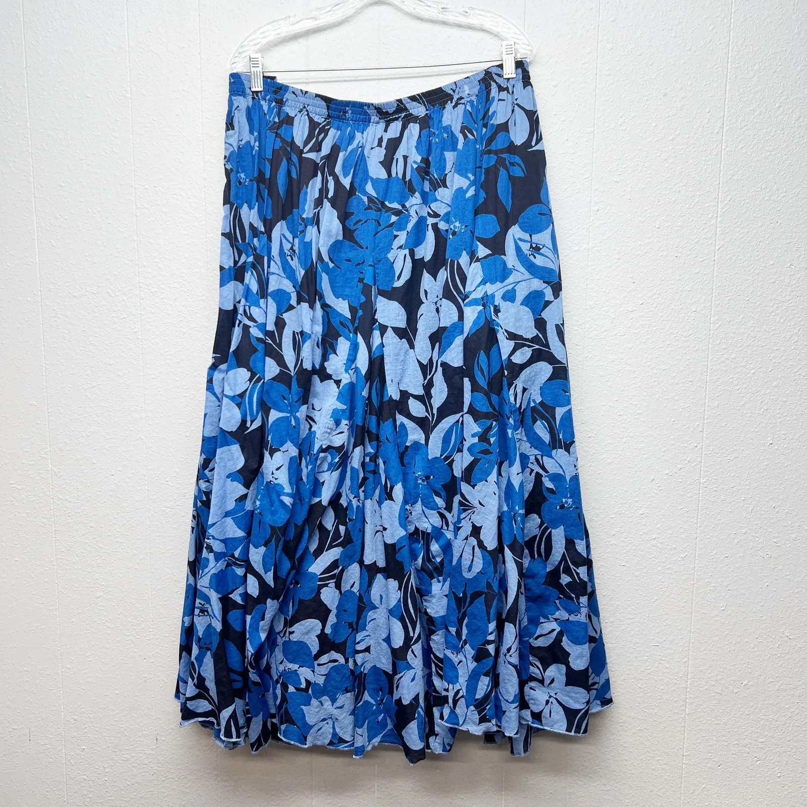 Jessica London Pull On Womens Skirt 32W Dark Floral Forest Fairy Beachy Nautical - Image 7