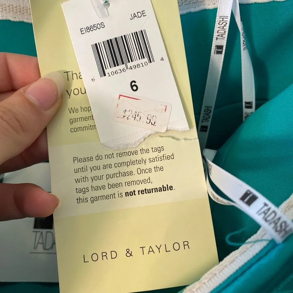 Tadashi | NEW Strapless Silk Ruffle Dress Prom Party Gown Green Sz 6 - Image 3