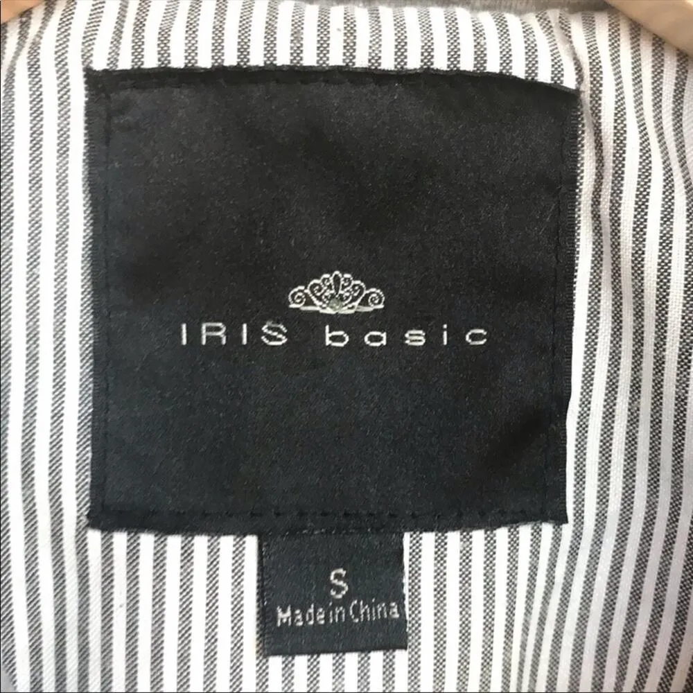 IRIS BASIC blazer women's small double breasted cropped stretch gray pockets - Image 5