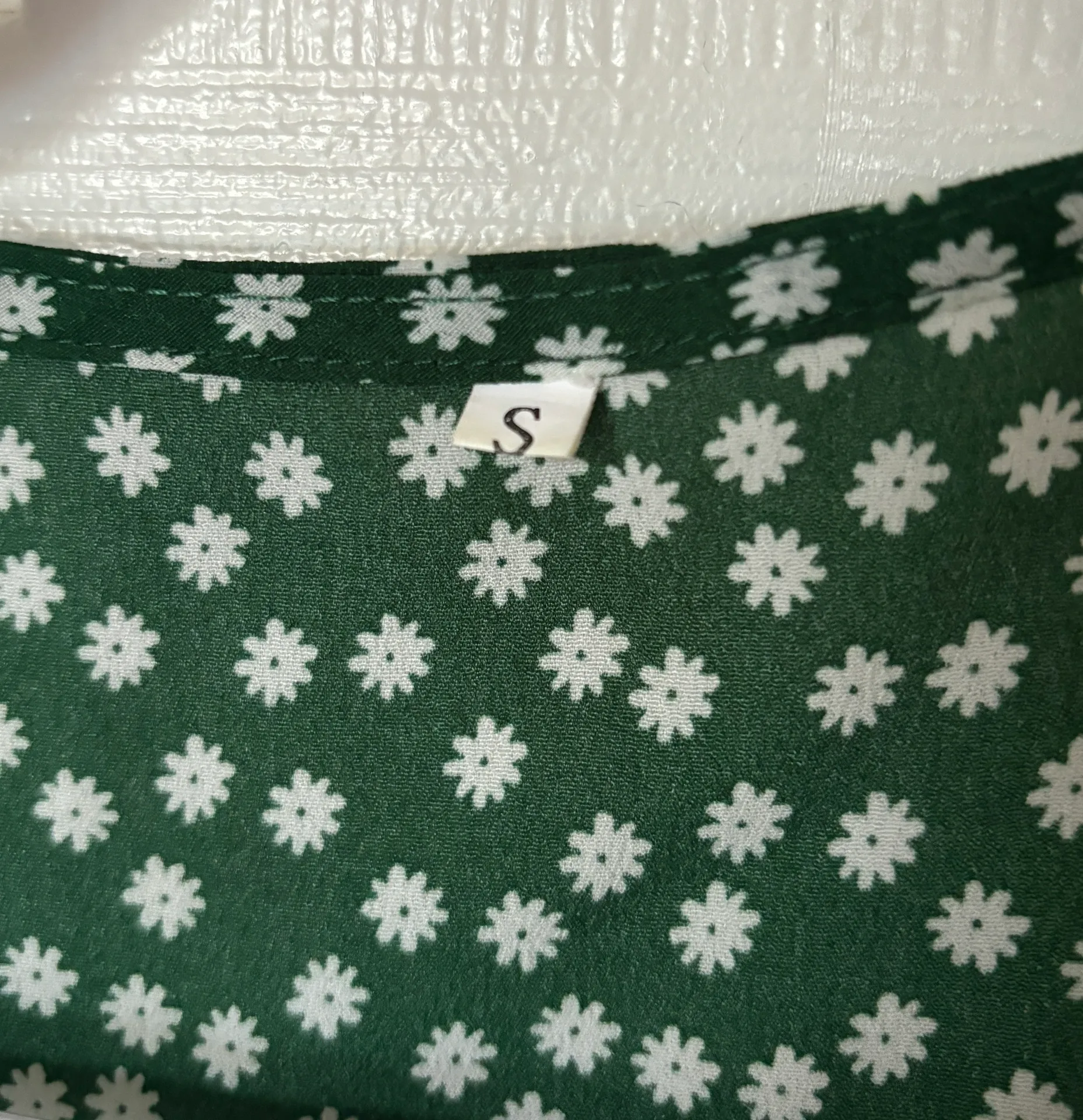 Green Floral Ruffle Top - Image 4