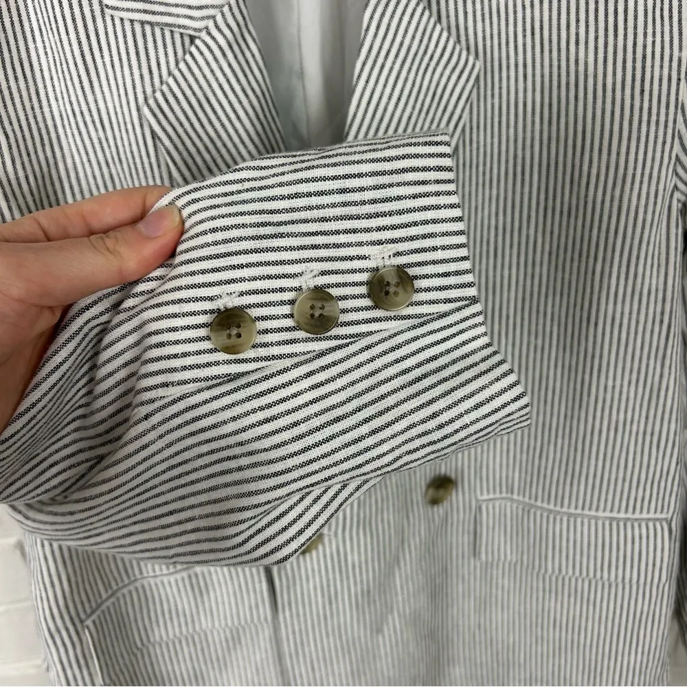 NWT Old Navy Striped Linen Blend Blazer Size S - Image 7