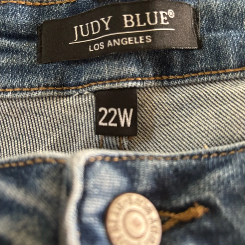 Judy Blue Boyfriend Jeans Sz 22W Straight Leg Medium Stretch Relaxed Plus Size - Image 6