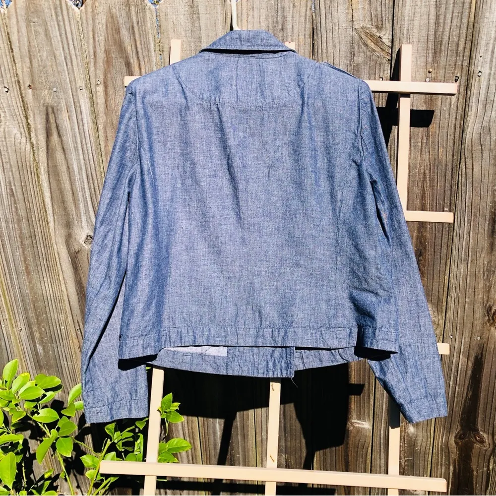 Jones NY Signature Blue Double Breasted Cotton/Linen Jacket 12 - Image 7