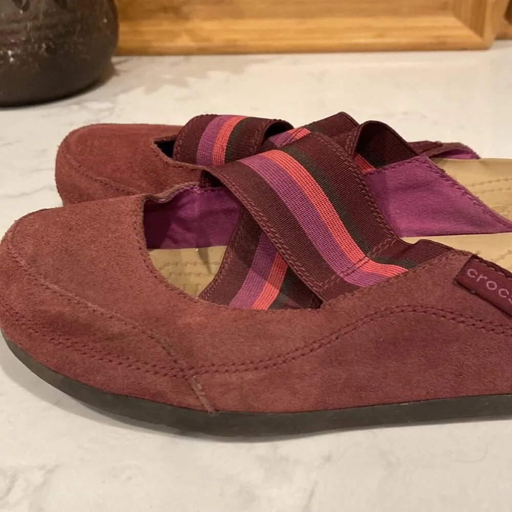 RARE Crocs Edie Mule Shoes casual comfortable quirky bohemian lagenlook suede - Image 4