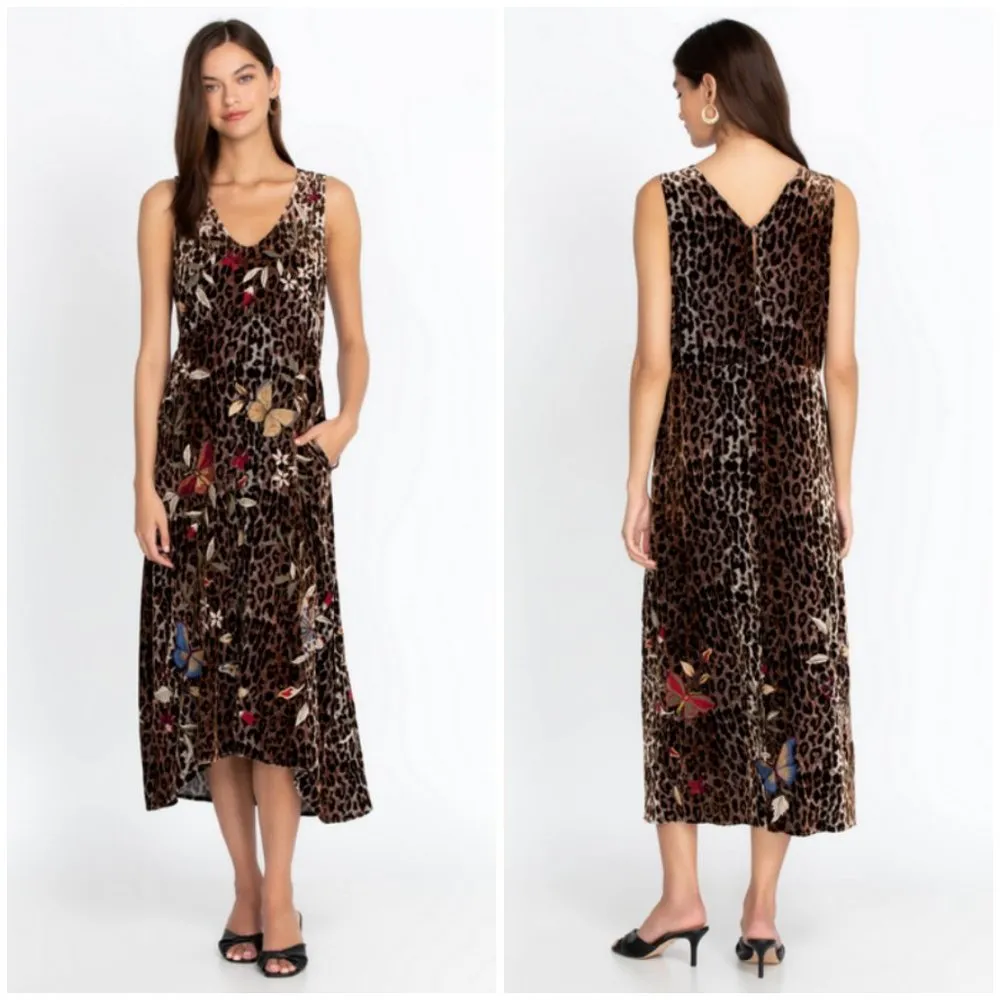 💕JOHNNY WAS💕 Penelope Maxi Tank Dress ~ Floral Butteryfly Embroidered XXS NWOT - Image 3