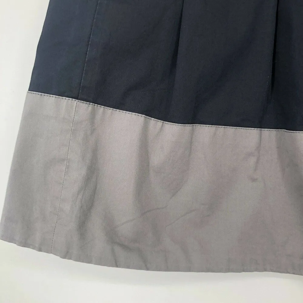 Vince Size 2 Pleated A Line Skirt Navy Blue Gray Color Block Stretch Above Knee - Image 8