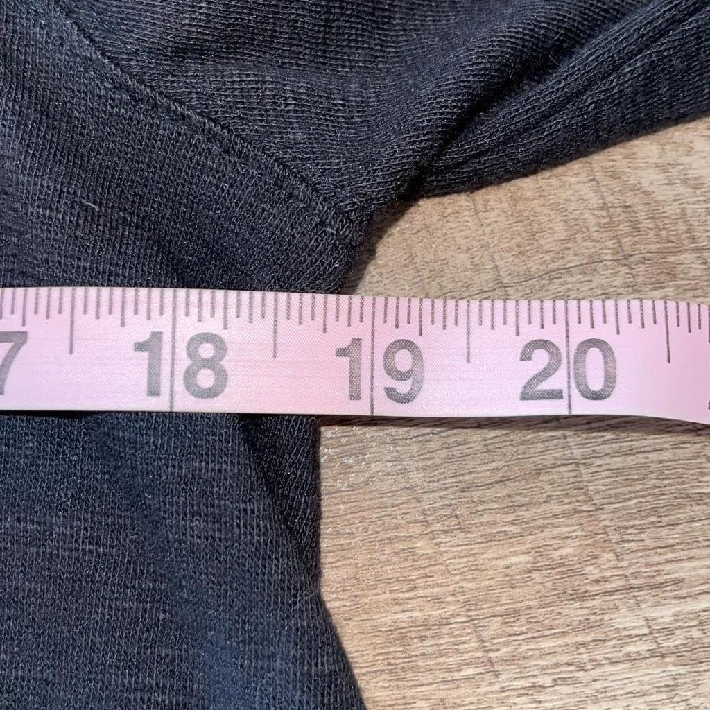 Free‎ People Womens Sundance Embroidered Floral Long Sleeve Henley Top Black XS - Image 6