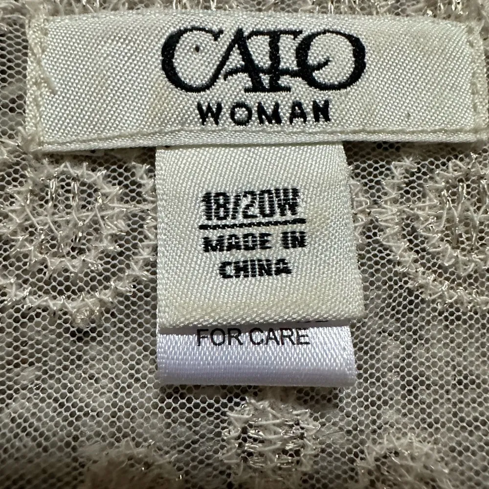 Cato Boho Lace tunic Top Size 18/20 Cream - Image 6