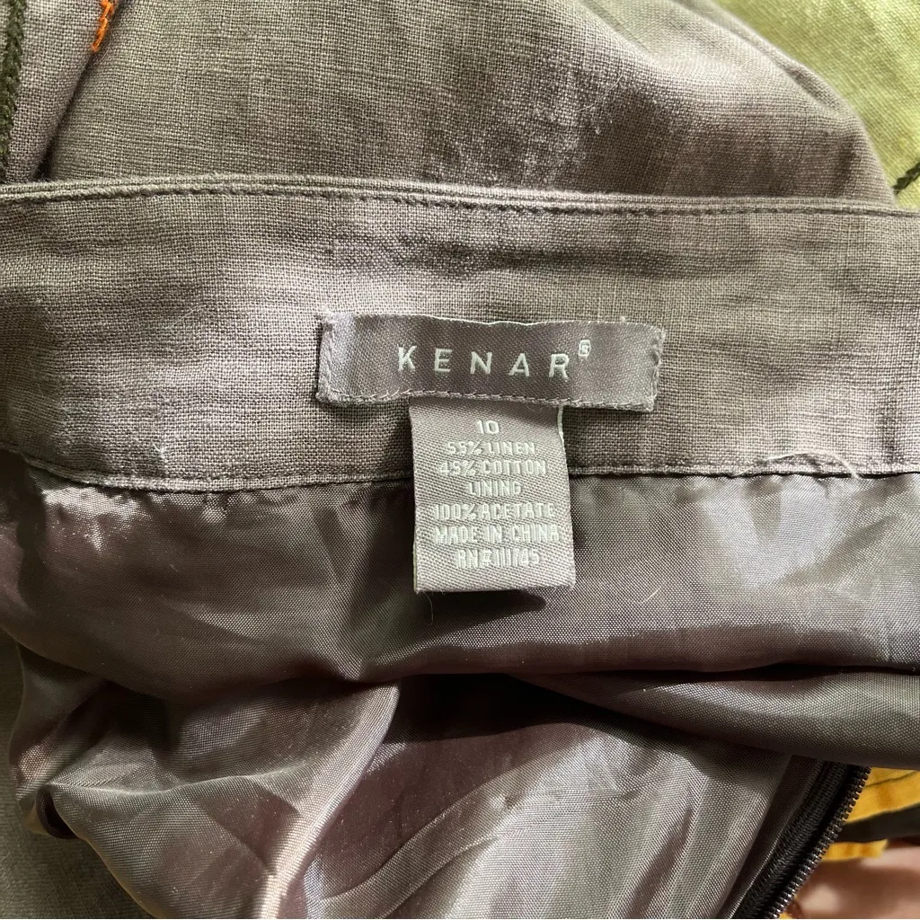 Kenar•dip-dyed embroidered full circle skirt•sz 10 - Image 6