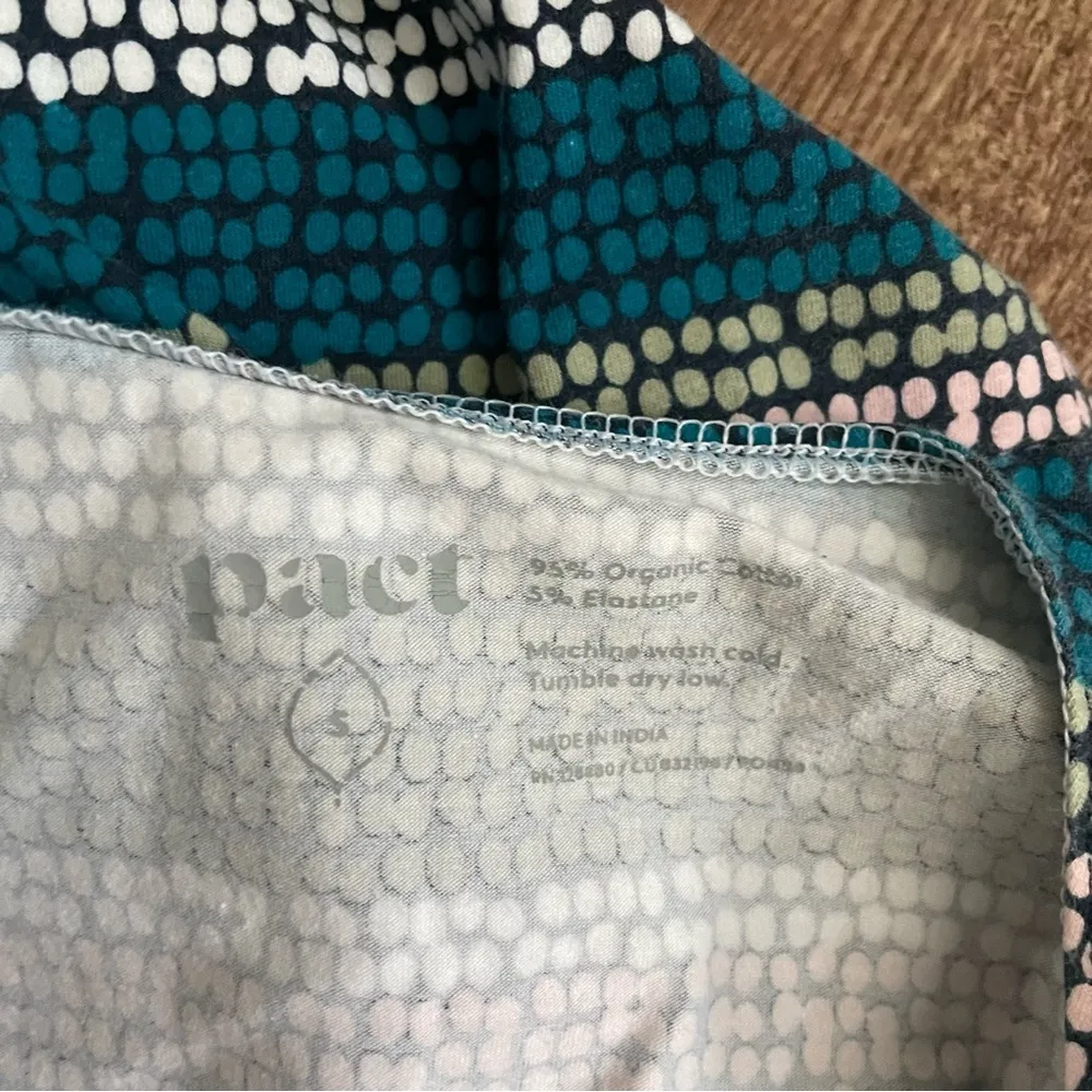 Pact Organic Cotton Tulip Wrap Dress Striped Printed Size Small - Image 2