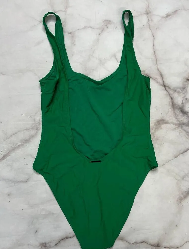 Kendall + Kylie Green Low Back One Piece Swimsuit Size Large L New Cheeky - Image 5