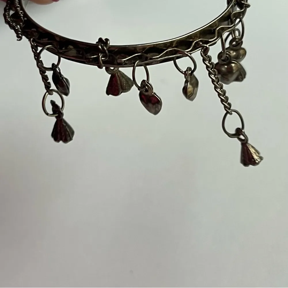 Boutique Set of 2 Charm Bangle Bracelets Silver - Image 6