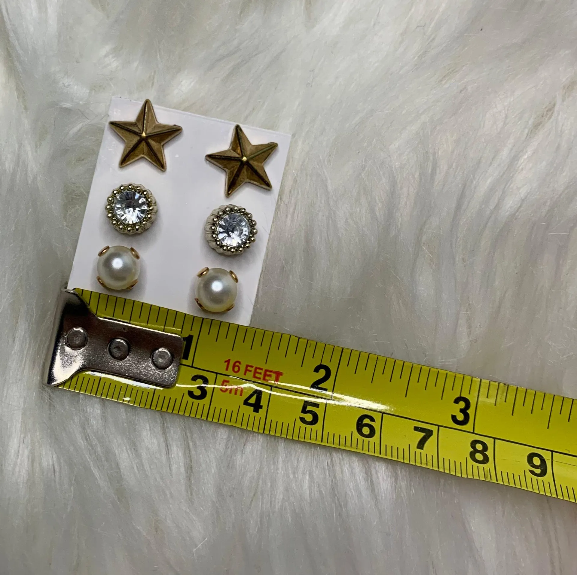 NWOT 3 Gold Color Studs Earrings - Image 4