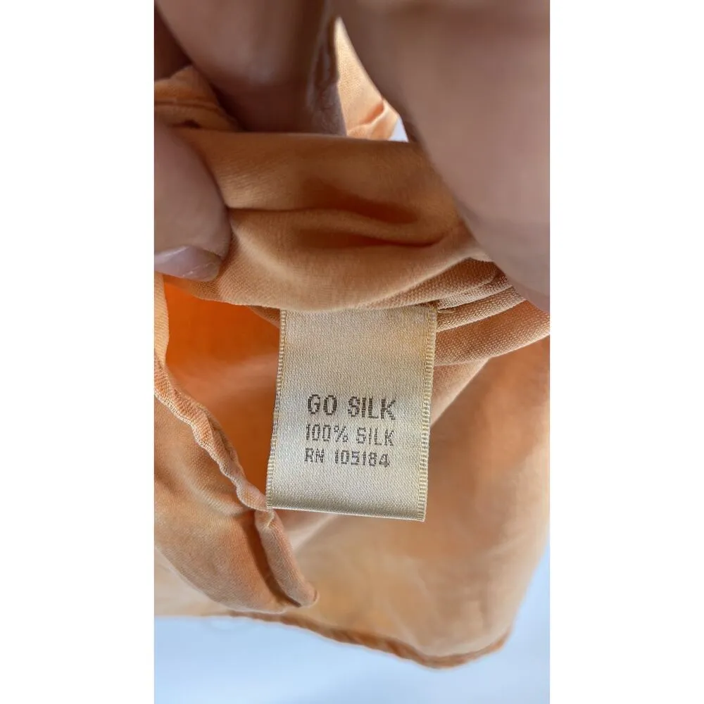 Go by Go Silk muted orange short sleeve pockets button down size M lightweight Size M - Image 4