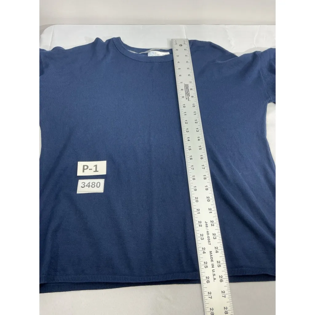 Womans Time N Tru XXL (20) Navy Pullover 3/4 Bell Ruffled Sleeve Sweater - Image 6