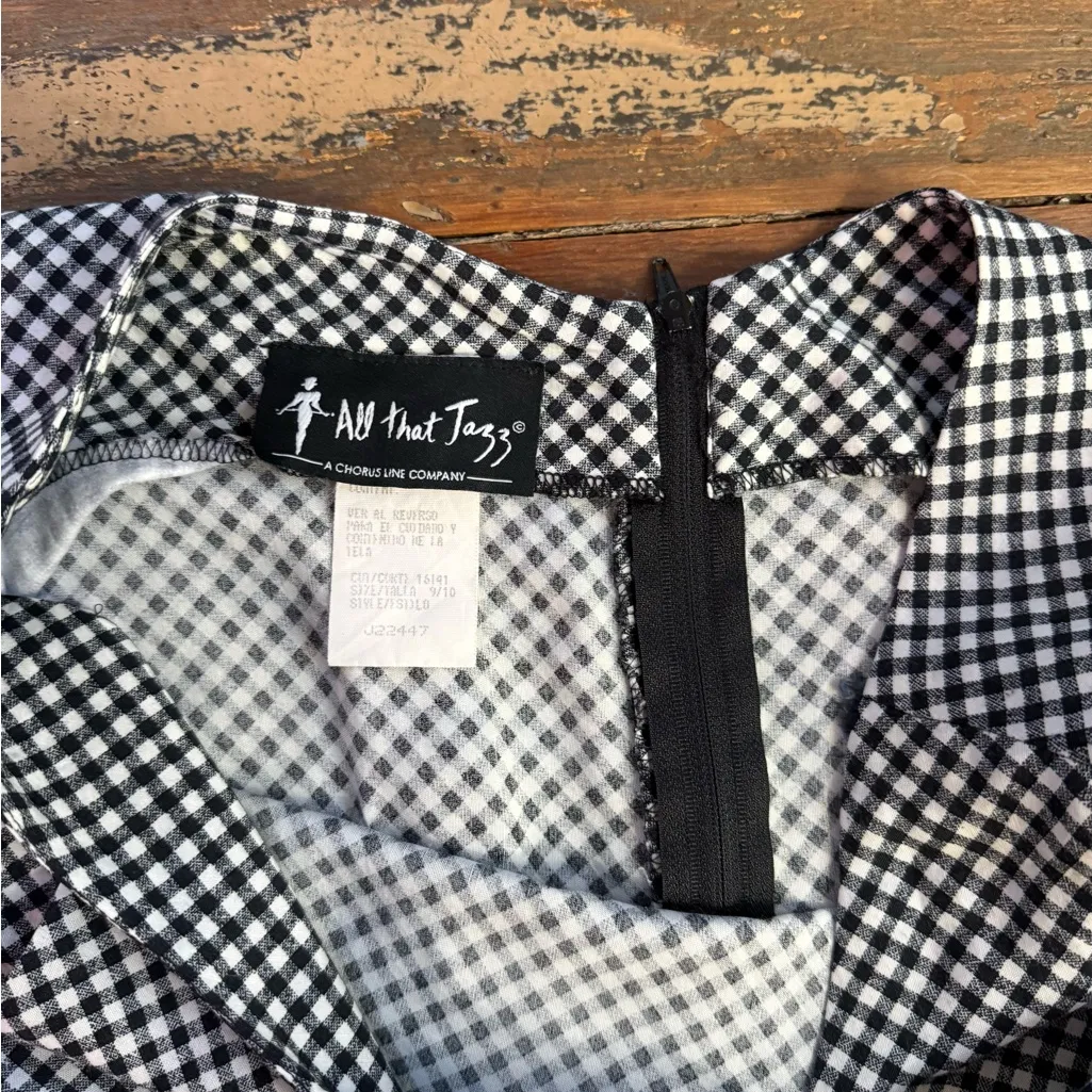 Vintage All That Jazz Gingham Floral Mod Inspired Shift Dress ~ Size 10 (M) 💚🍄 - Image 8