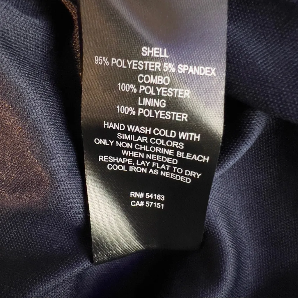 Jessica Howard Size 22W Navy Blue Cocktail Dress With 3/4 Sleeves Side Ruched - Image 11