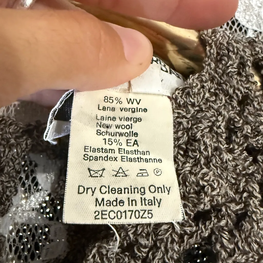 Dolce & Gabbana vintage 90s Crochet knit long sleeve crop Top small / XS - Image 7