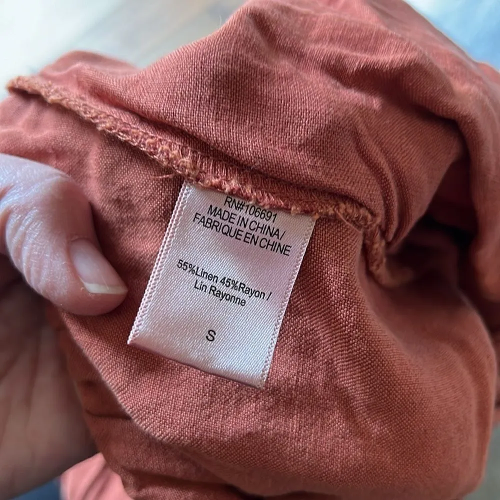 Young Fabulous & Broke Wide Leg Cropped Linen Pants High Rise Beach C16 - Image 11