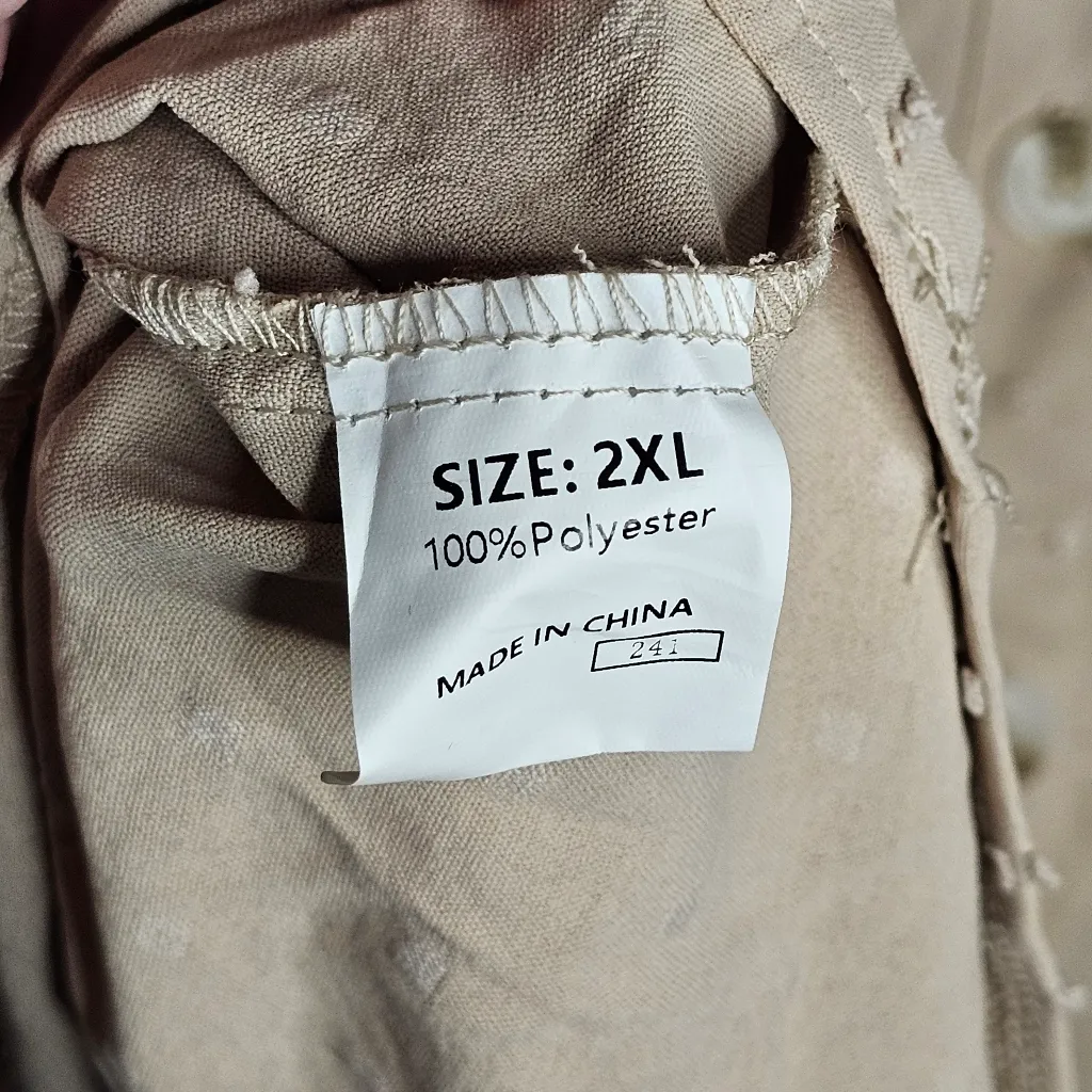 Cream Boho Cottagecore Beige Light Weight Eyelet Lace Top Size 2X - Image 6