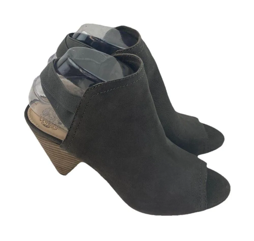 *Vince Camuto Peep Toe Heels Womens 8.5 Gray Leather Casual Travel Resortwear - Image 4
