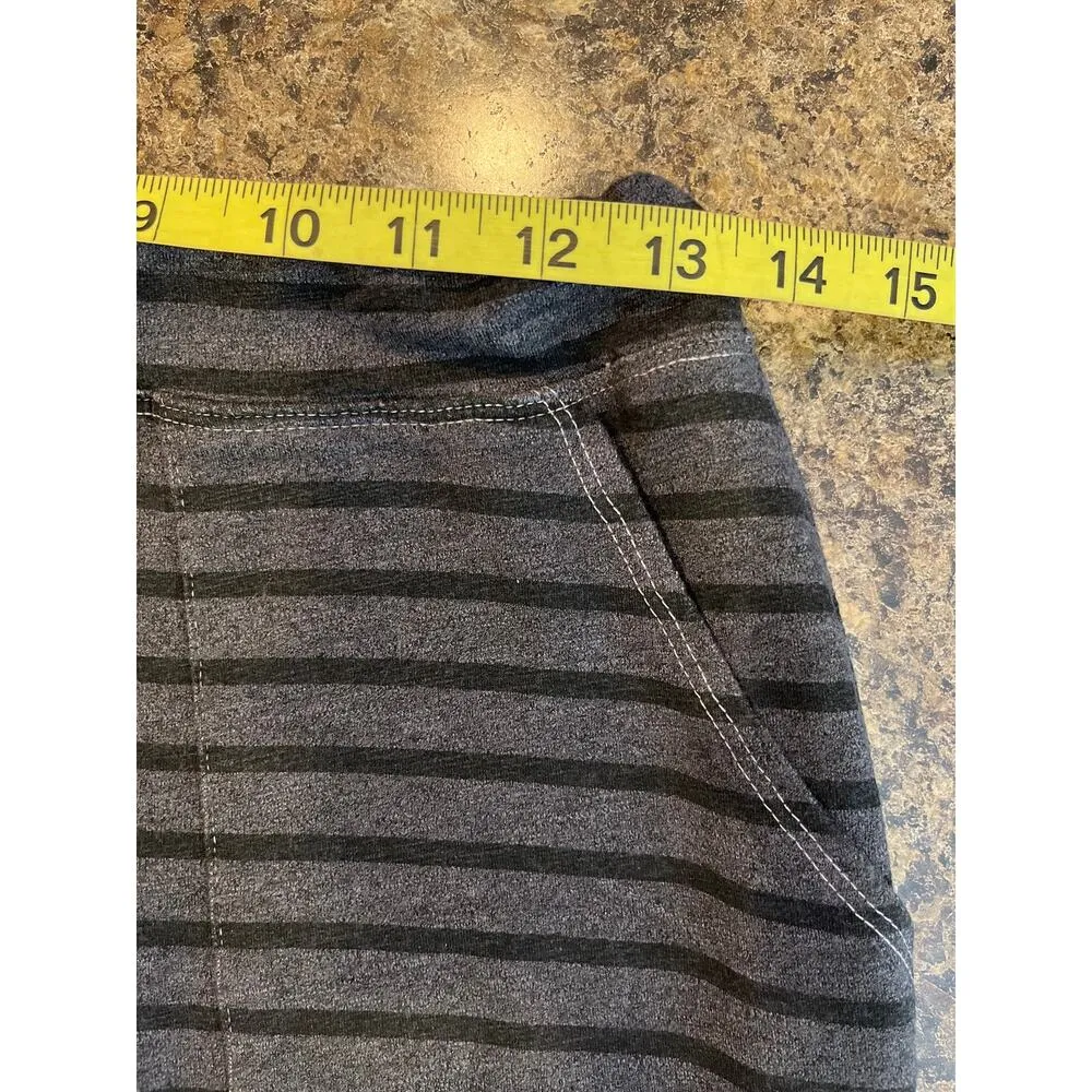 Sundry Gray Black Striped Mini Skirt Pull On Elastic Waist Small / Sundry Size 1 - Image 5