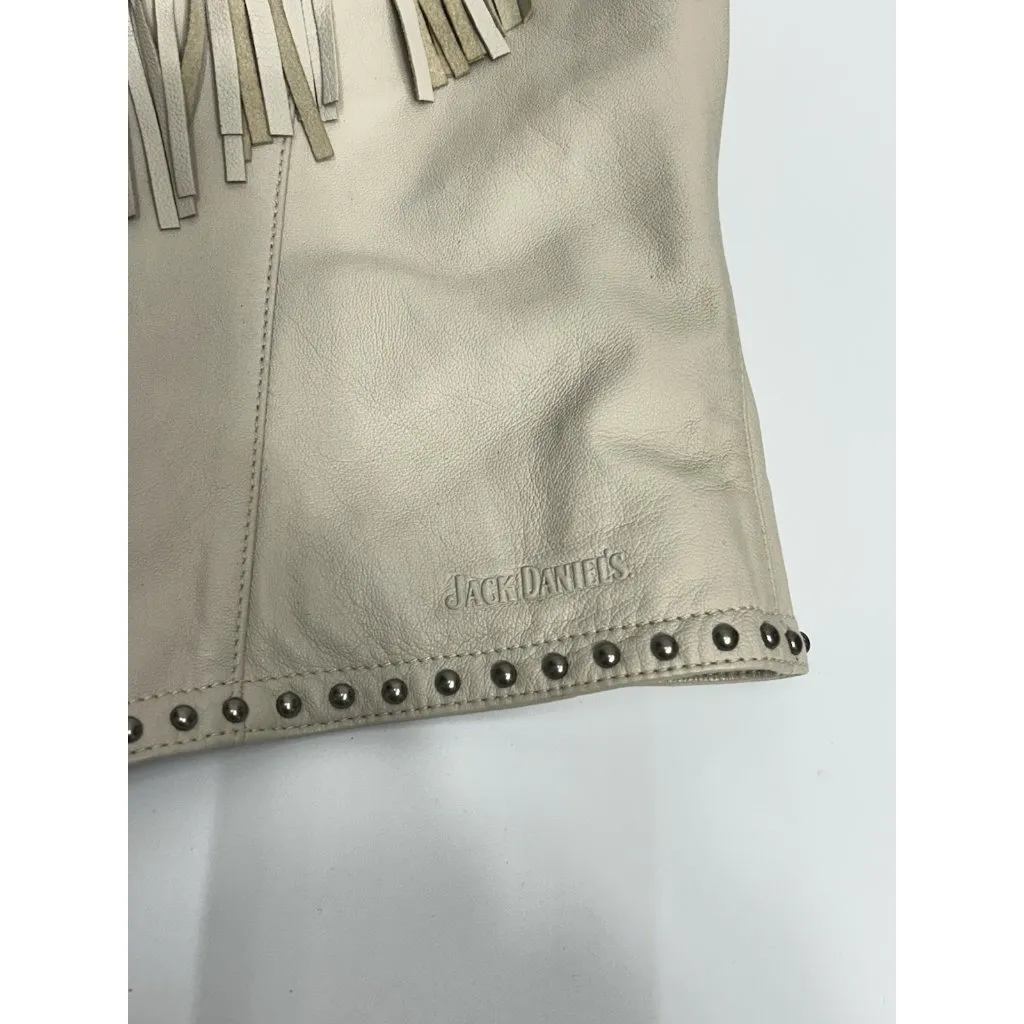 Jack Daniel's  Old No 7 Leather Women Crop Top Medium Motorcycle Fringe Biker - Image 5