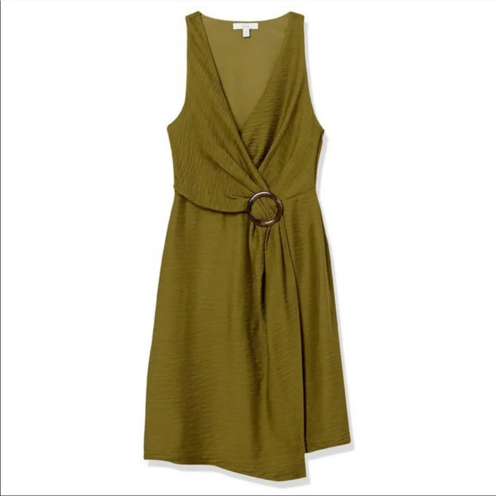 NWT Joie Viara Olive Green Retro Buckle Mini Dress Size 2 - Image 3