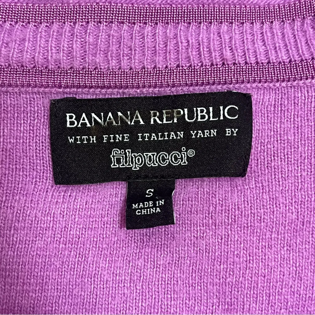 Banana Republic Filpucci Merino Wool Blend Purple Crewneck Sweater Size Small - Image 8