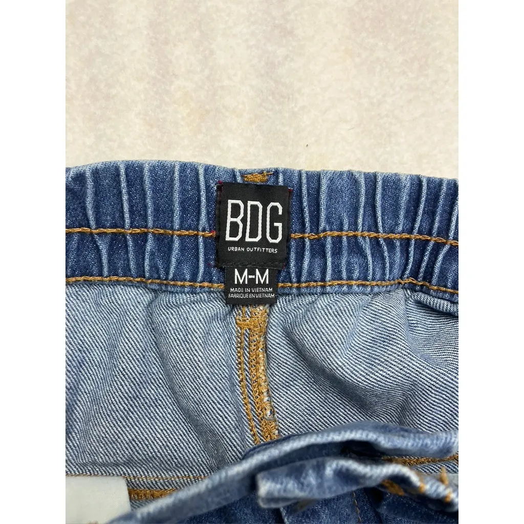 BDG Urban Outfitters Barrel Pleated Crop Jeans Blue Denim Women's M Size undefined - Image 4
