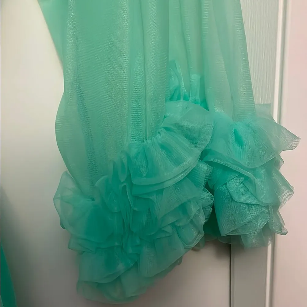 Amanda Uprichard Aqua/ Tiffany blue Sheer Robe - Image 4