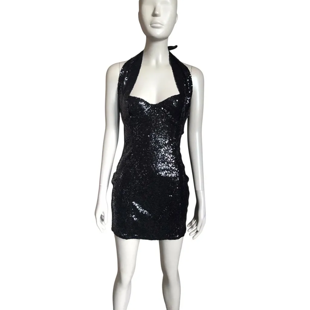 Lucy in the Sky Black Sequin Mini Dress - Image 2