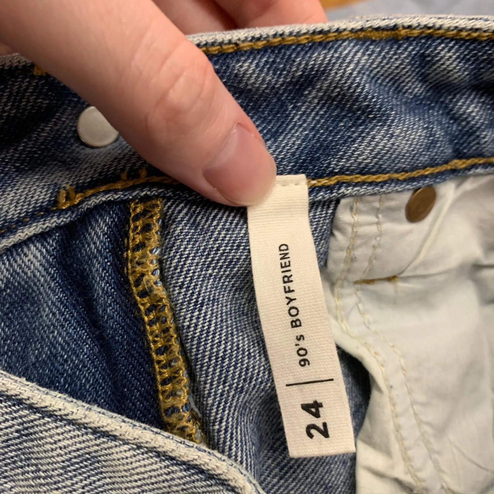 Pacsun 90s Boyfriend Jeans‎ Womens Size 24 Light Wash Wide Leg Split Hem Denim - Image 7