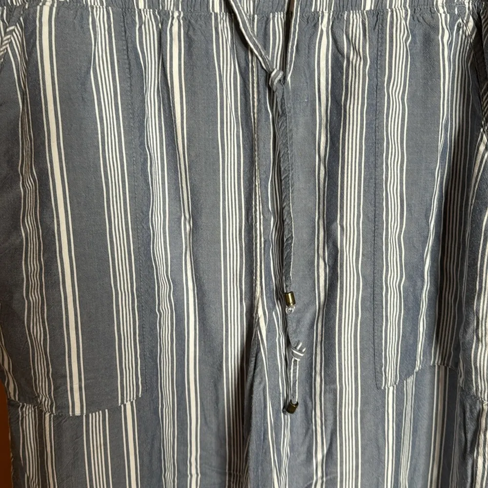 Abercrombie & Fitch Wide Leg Pants Striped Drawstring Waist Pull On Pants Sz XL - Image 3