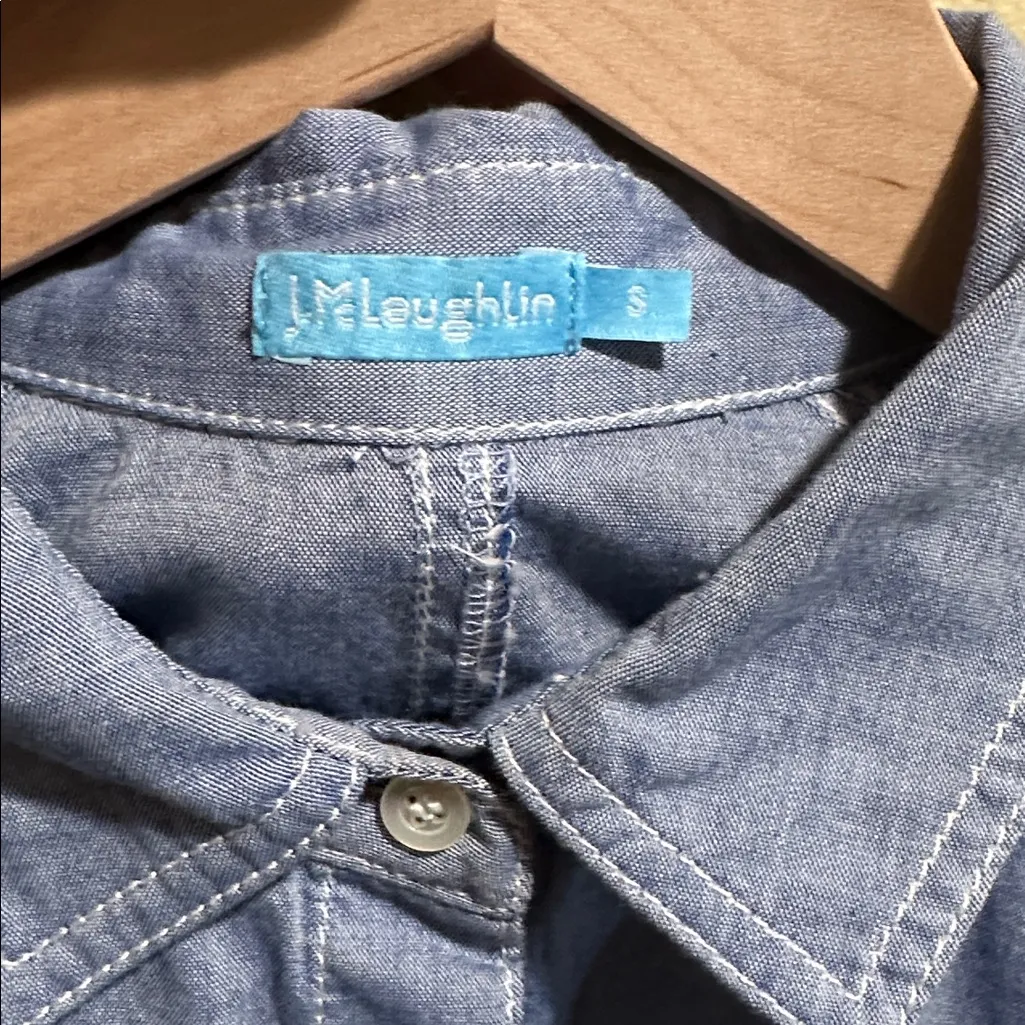 J. McLaughlin Small Blue Chambray Shirt - Image 2