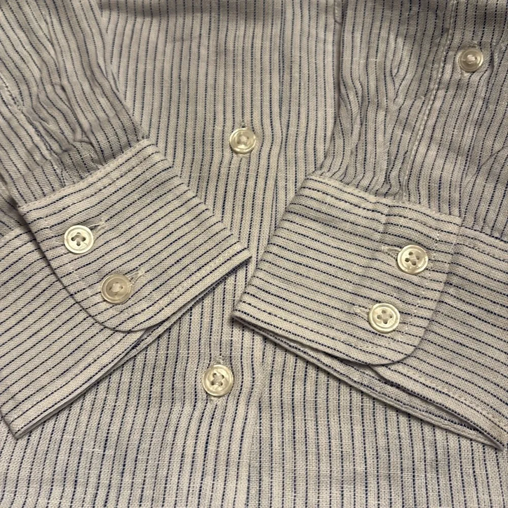 UNTUCKit Women’s Angeles Button Down Long Sleeve Blue Pin stripe Shirt Sz 0 NWT - Image 7
