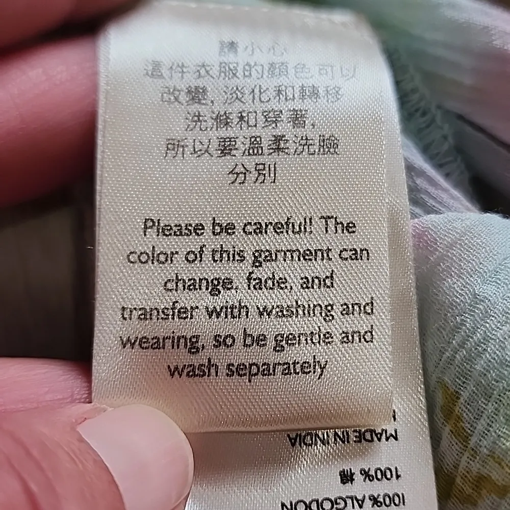 Anthropologie Pilcro Tavi Tie Dye Floral Gauze Blouse Size Small - Image 11